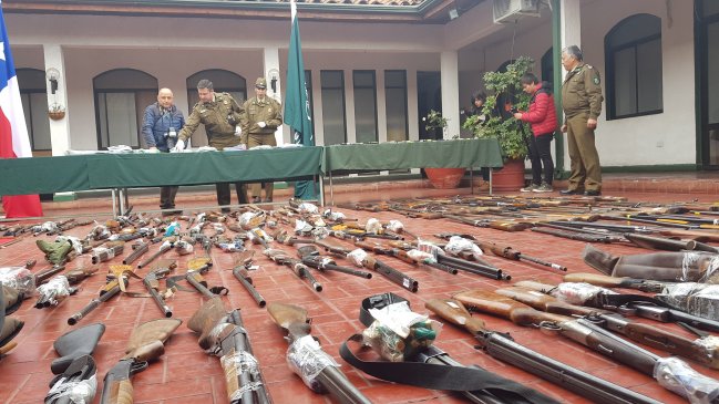 O'Higgins: Más de mil armas ha recepcionado Carabineros durante 2019