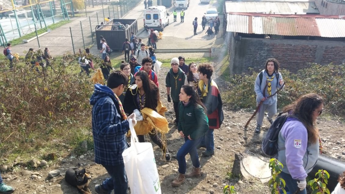 Más de 1.300 scouts limpian ribera del Río Cautín en Temuco