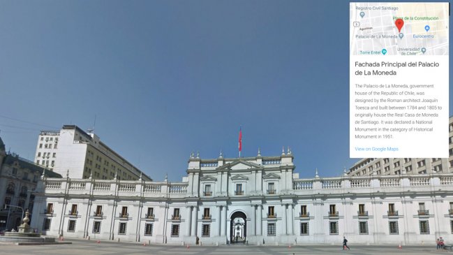 Ahora puedes recorrer el Palacio de La Moneda en Google Street View