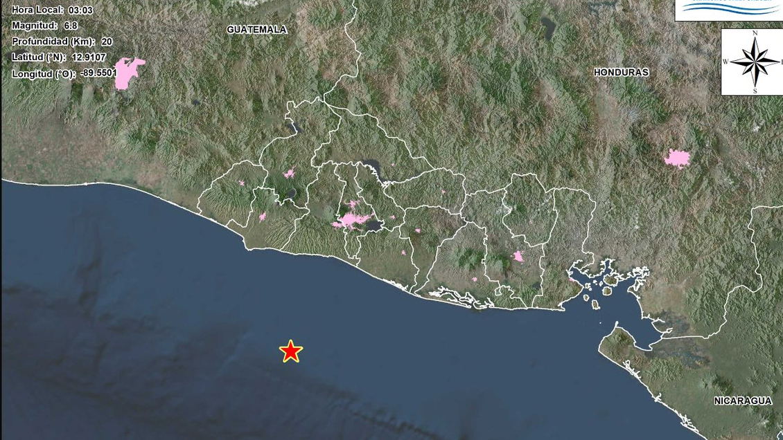 Fuerte sismo sacudió El Salvador: hay alerta de tsunami