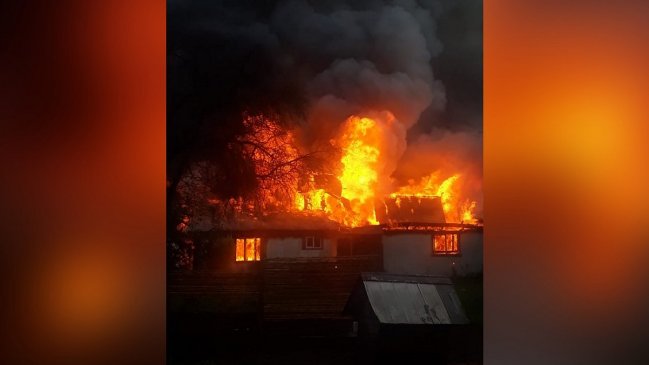 Confirmado: Un rayo causó el incendio que destruyó una casa de Vilcún