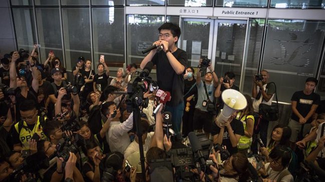 Hong Kong liberó a Joshua Wong, líder de la Revolución de los Paraguas de 2014