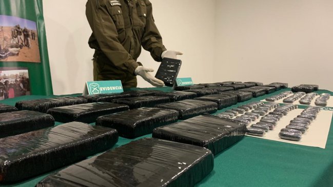 Perro detector de drogas descubrió cargamento de 98 ovoides y 33 kilos de cocaína en un bus