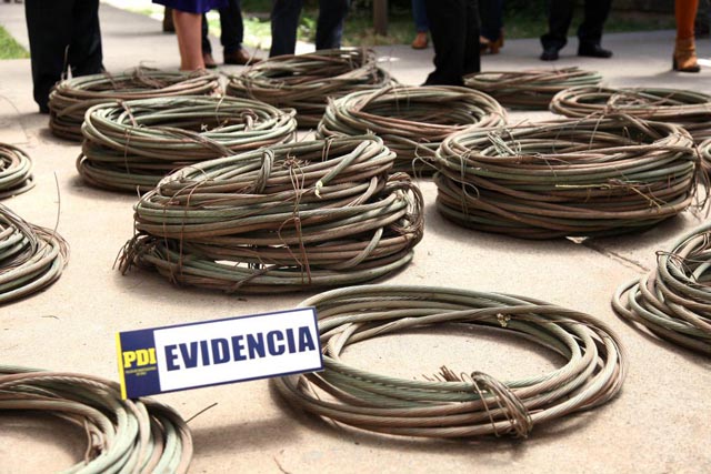 Querellas por robo de cables en La Araucanía llegan a 71 durante el último año