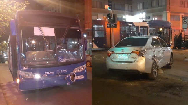 Conductor fue chocado por un Transantiago en pleno centro de la capital