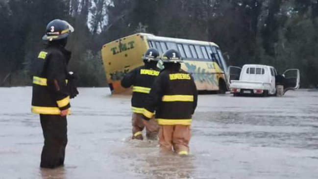 Ñuble: 130 viviendas anegadas suma el paso del sistema frontal