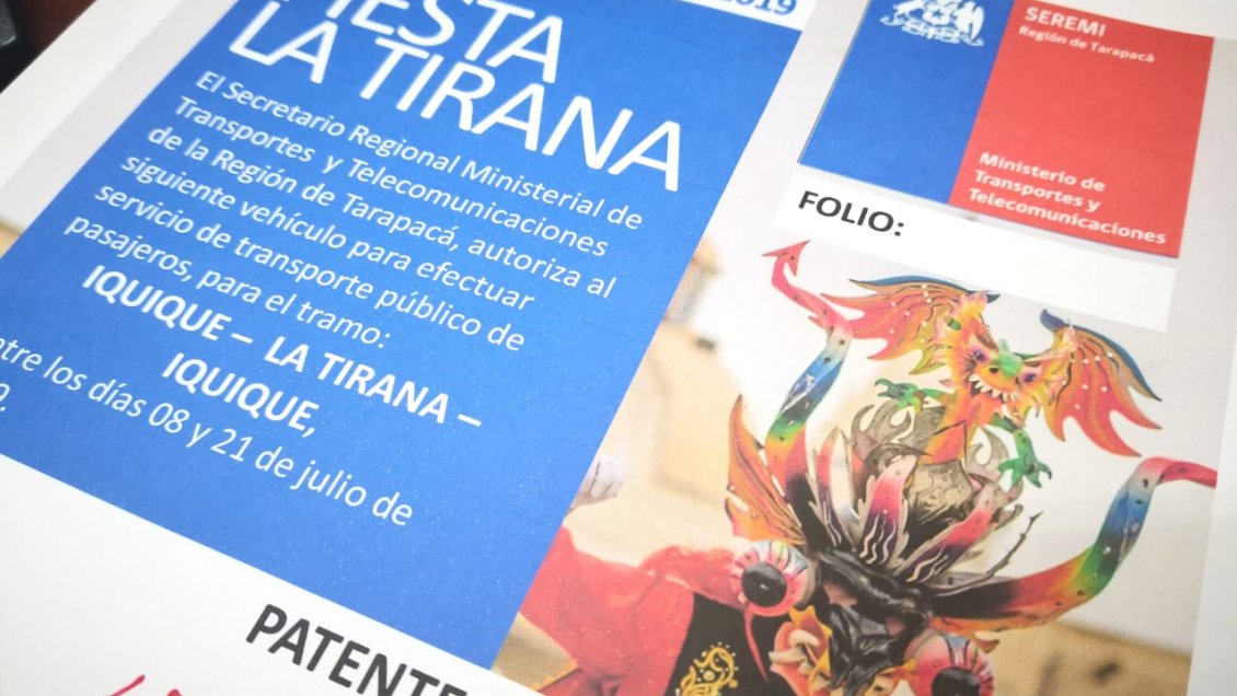 Transportistas recibirán permisos para La Tirana a partir del próximo lunes