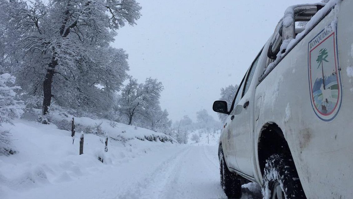 Más de 1.300 personas continúan aisladas por la nieve en Lonquimay
