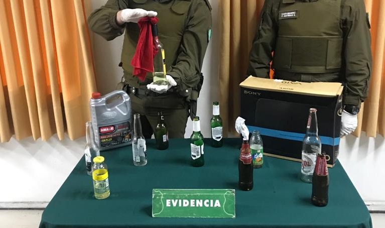 Dos adolescentes y un joven, detenidos por porte de bombas molotov en Valparaíso