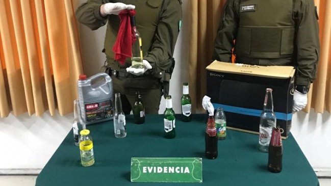 Dos adolescentes y un joven, detenidos por porte de bombas molotov en Valparaíso