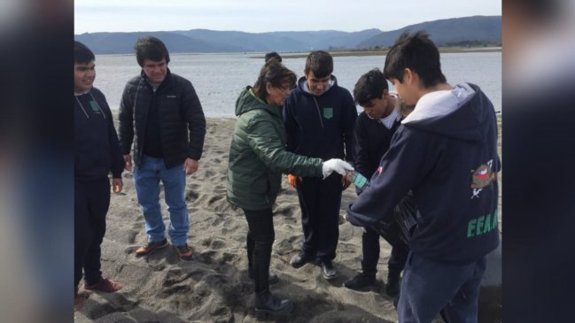 Jóvenes de Coelemu retiraron 50 kilos de basura desde la desembocadura del río Itata