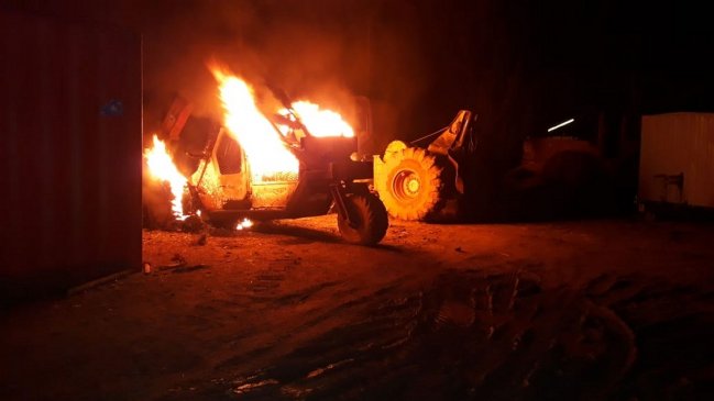 Un atentado incendiario destruyó máquinas de una empresa forestal en Purén