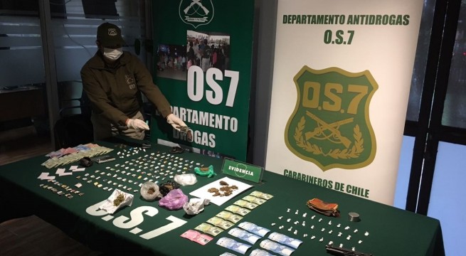 Carabineros detuvo a cuatro personas e incautó dos kilos de cocaína en Temuco
