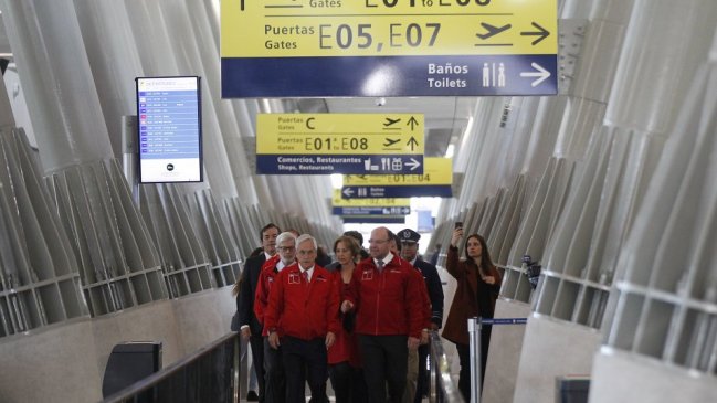 Presidente Piñera inauguró nuevo espigón en el Aeropuerto de Santiago