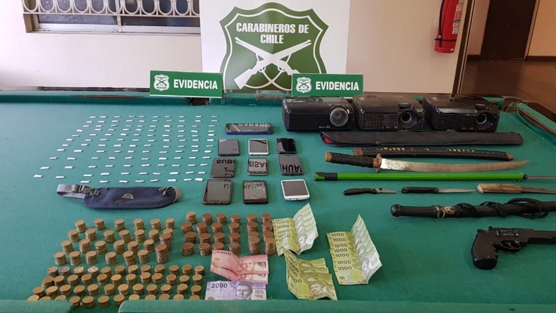 Detuvieron a tres sujetos tras decomisar drogas y armas en Chillán