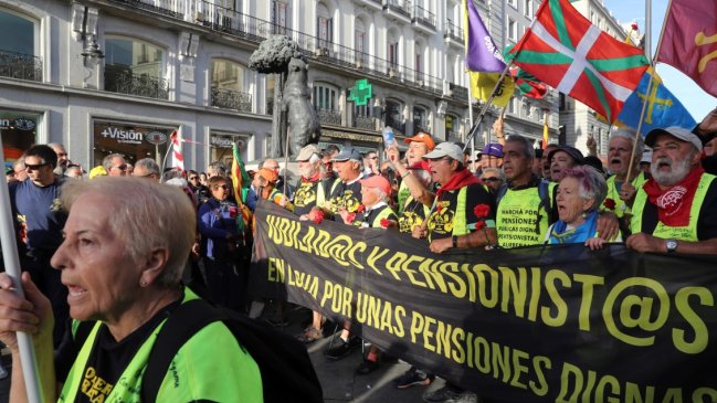 España: Miles de manifestantes exigieron garantías para el sistema público de pensiones