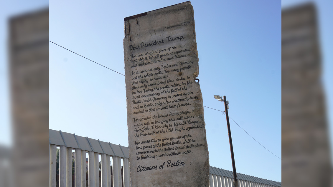 Activistas enviaron trozo del Muro de Berlín a Trump y la Casa Blanca lo rechazó