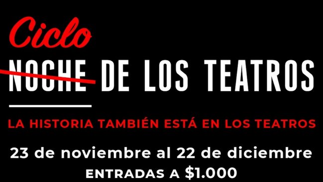 Noche de los Teatros se transforma en Ciclo de los Teatros con entradas a 