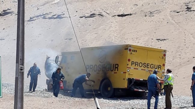 Camión de valores debió desviarse en pista de emergencia tras sufrir falla mecánica