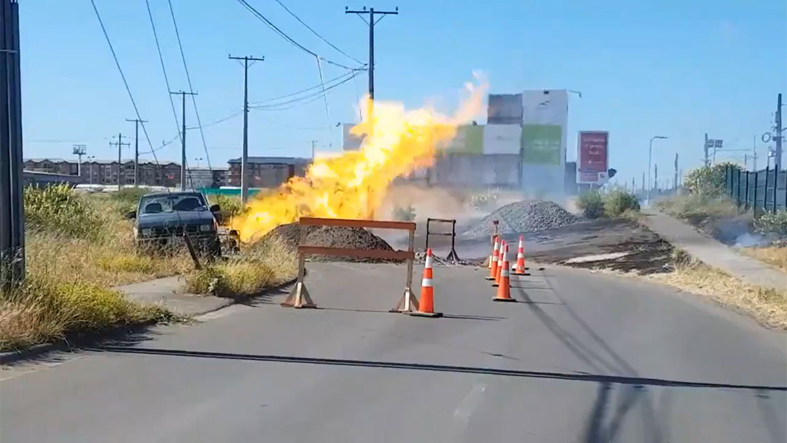 Explosión en cañería de gas dejó tres personas heridas en San Pedro de la Paz