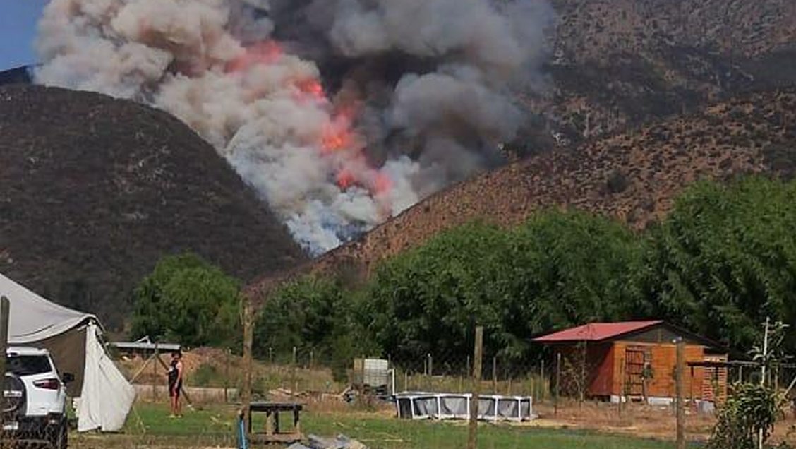 Gigantesco incendio forestal afecta a la comuna de Pirque