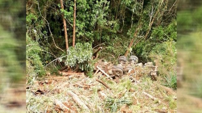 Murió conductor de camión que volcó en Mariquina