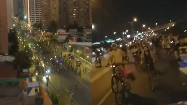 Protestas a dos ruedas: Masiva convocatoria tuvo la cicletada nocturna en Santiago