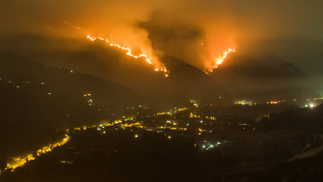 Los incendios forestales que afectan la zona central