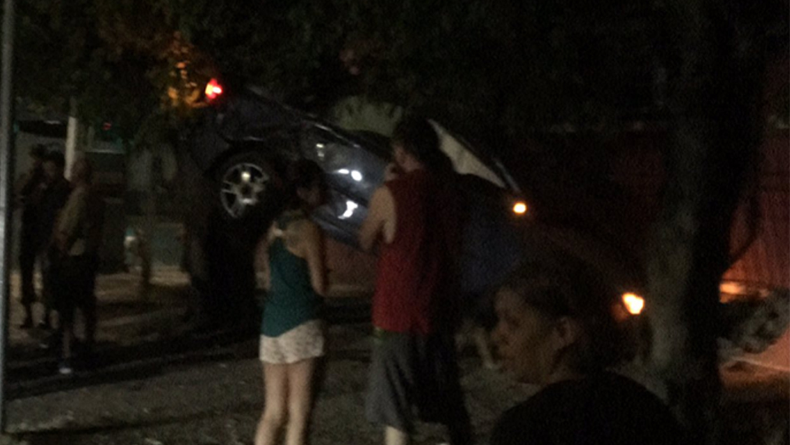 Incrustado en la copa de un árbol: Conductor ebrio fue detenido tras desastroso choque en Macul