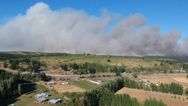 Onemi decretó alerta roja en Laja por incendio forestal
