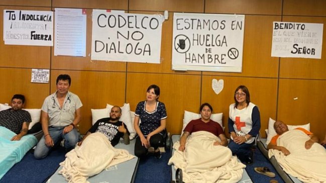 Sindicalistas de Codelco Chuquicamata cumplen cinco días en huelga de hambre