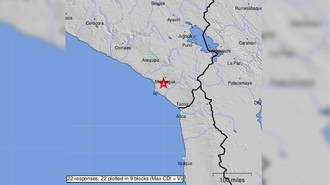 SHOA descartó que sismo en el sur de Perú provoque tsunami en Chile
