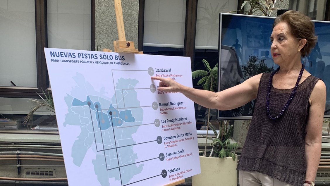 Habilitarán siete nuevas pistas exclusivas para buses del Transantiago