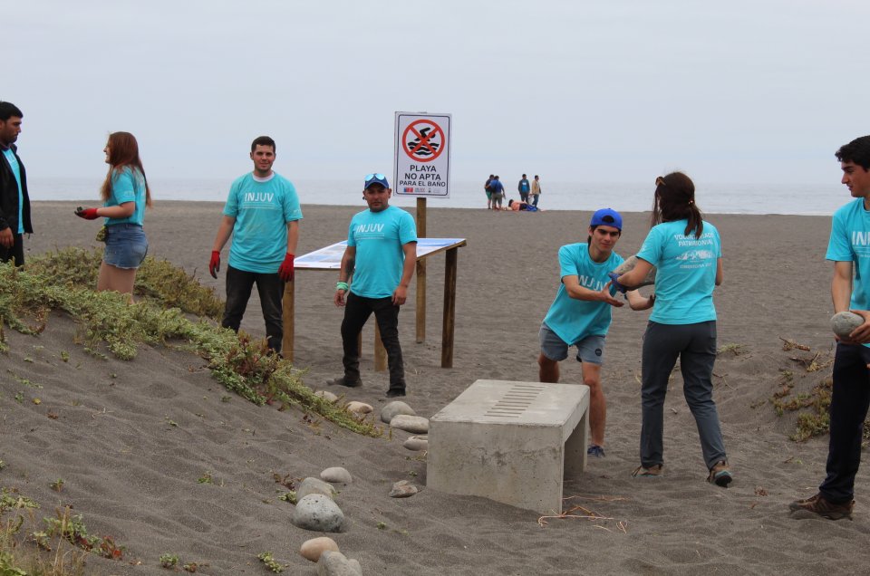 Jóvenes voluntarios cambiaron el rostro al sector Iglesia de Piedra de Cobquecura
