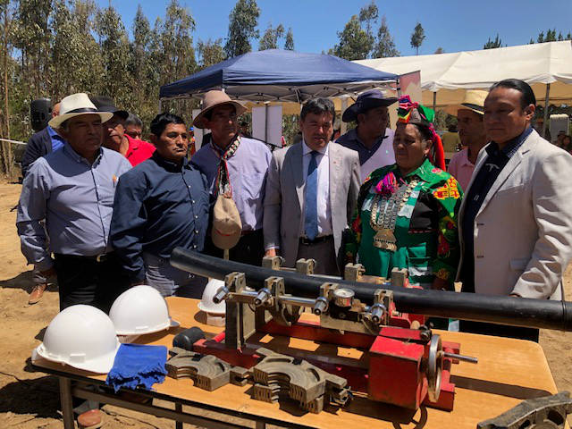 Comenzaron trabajos de elaboración de pozos de captación de agua en Lumaco