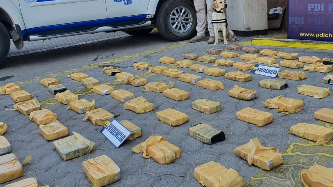 PDI decomisó más de 100 kilos de cocaína en Los Andes
