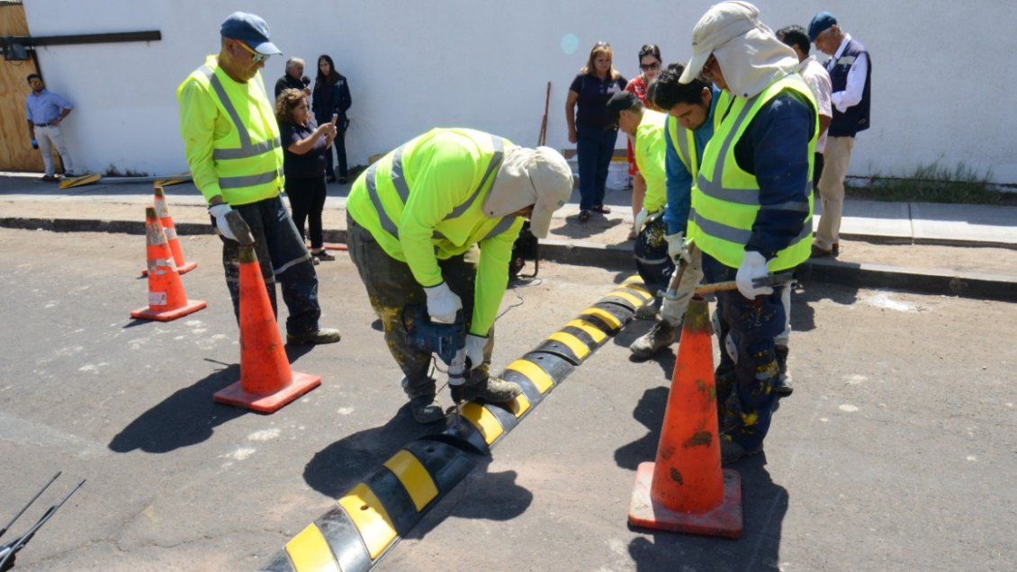 Municipio instala mil lomos de toro en Iquique