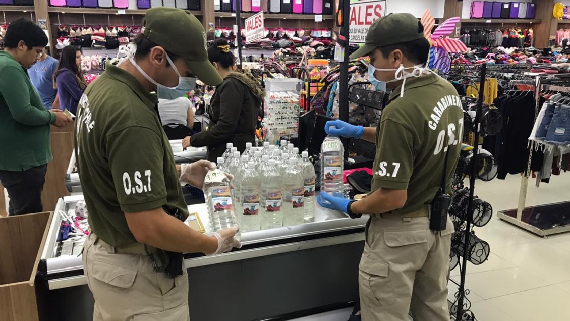 Incautan alcohol gel falsificado y mal rotulado en el comercio de Copiapó