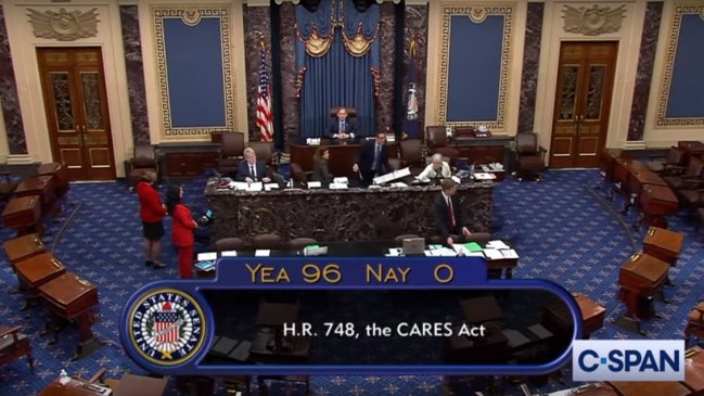 El Senado de EEUU aprobó por unanimidad el mayor estímulo económico de su historia