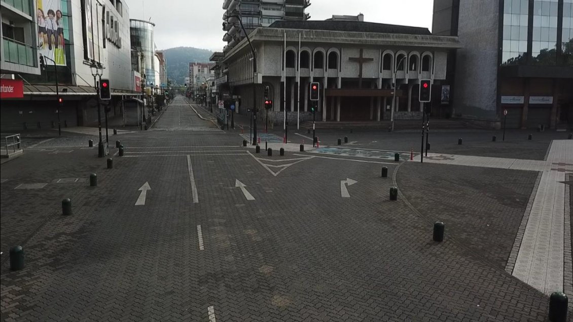Temuco amaneció desierto tras su primer día de cuarentena total