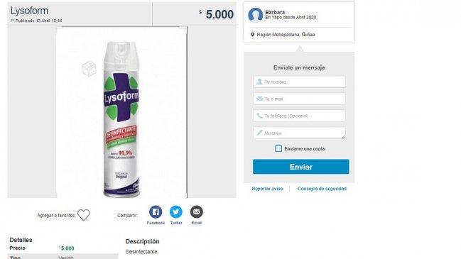 Covid-19: Sitio de ventas 