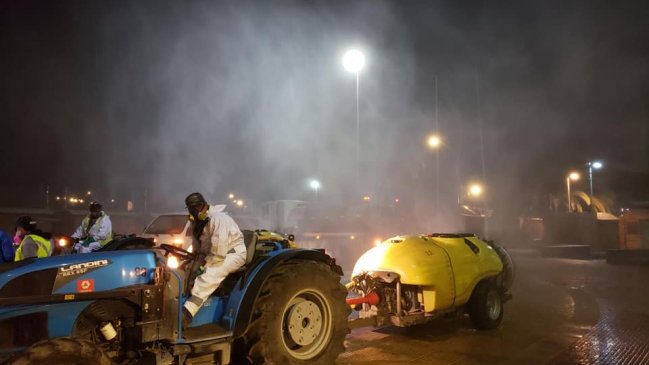 Caldera sanitizó sus calles con aporte de empresa sanitaria y exportadores agrícolas