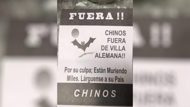 Denuncian panfletos xenófobos contra los chinos en Villa Alemana