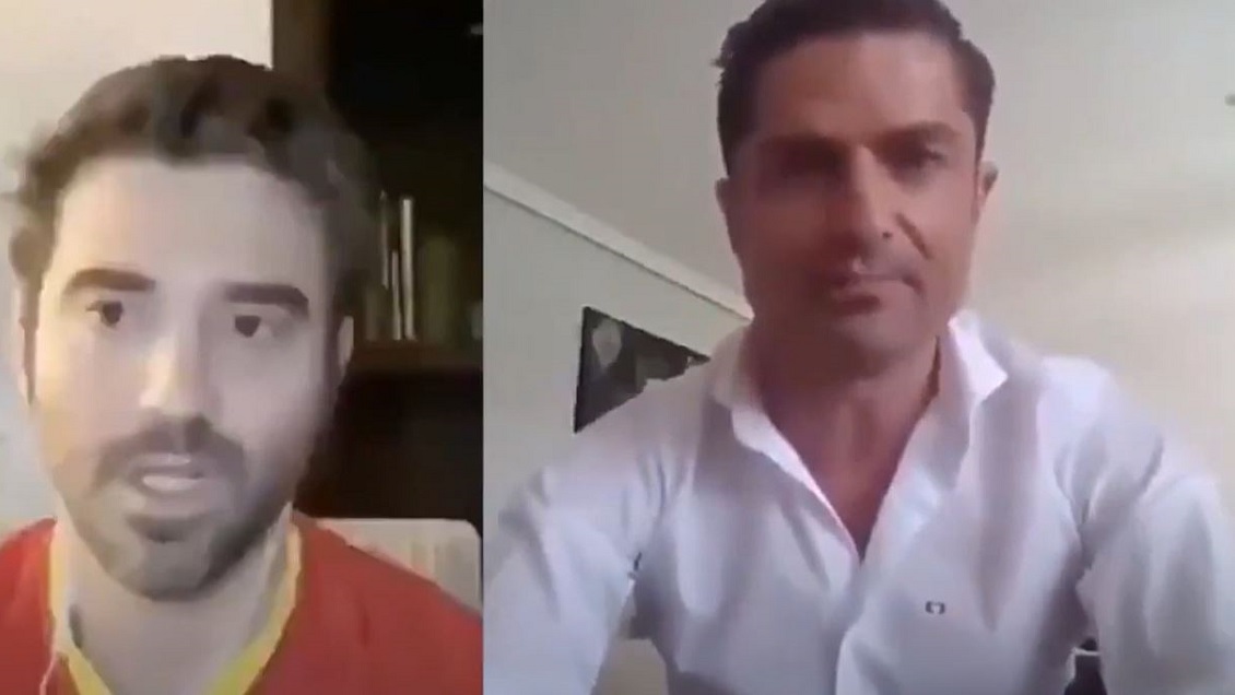 Mujer semidesnuda apareció en la transmisión en vivo de un periodista y su polola lo pilló