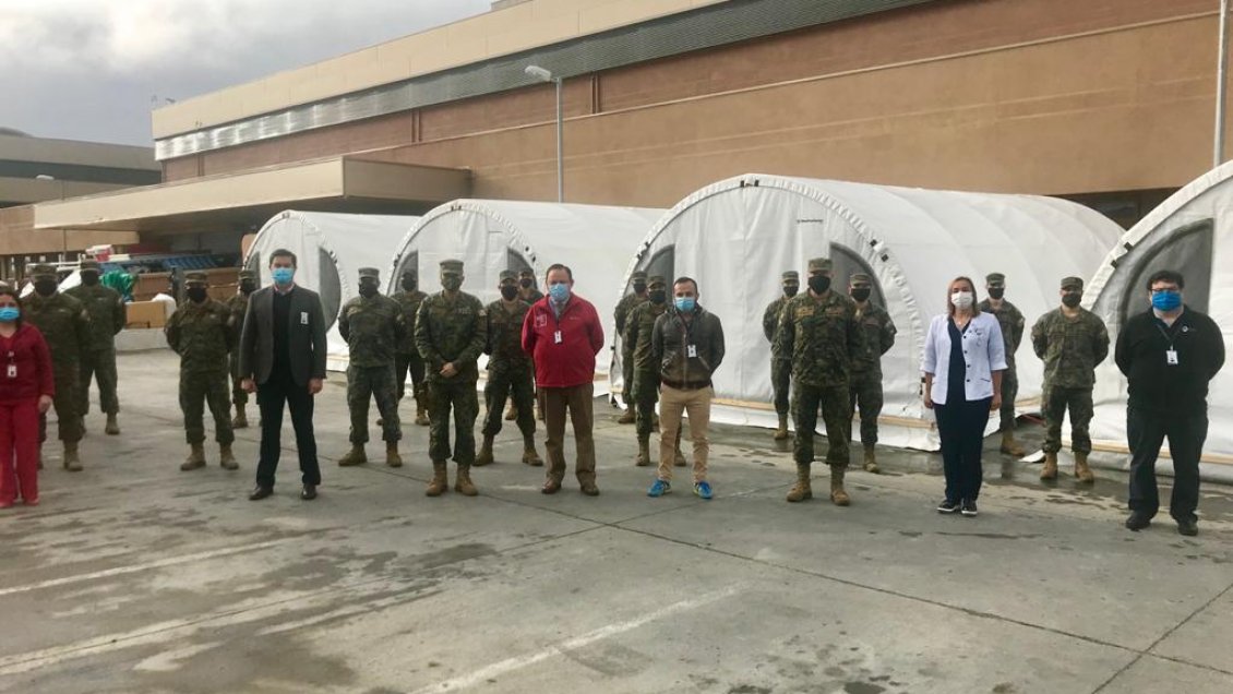 Instalan 18 domos sanitarios en Hospital Clínico de Magallanes