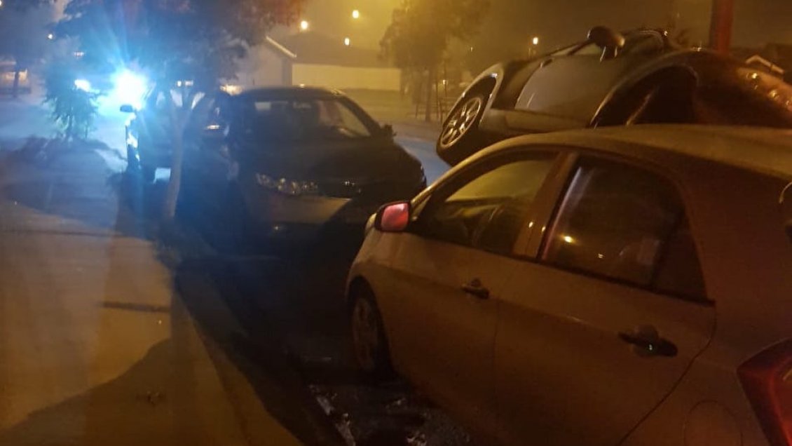 Conductora violó la cuarentena total en Angol y chocó cuatro vehículos