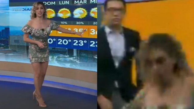 Rostro del tiempo sufrió estrepitosa caída en vivo y su compañero ni se inmutó