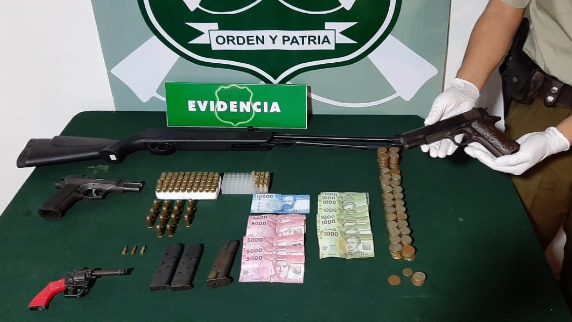 Carabineros incautó un arsenal tras operativo por microtráfico en Arica