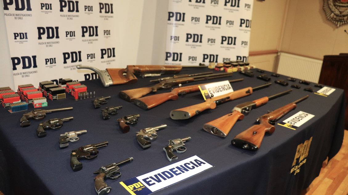PDI incautó 27 armas de fuego y más de 1.500 municiones en Punta Arenas