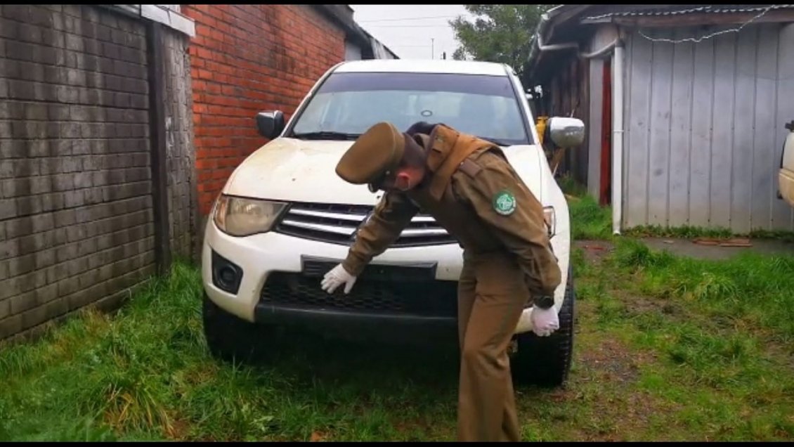 Carabineros recuperó camioneta en Ercilla tras violento robo